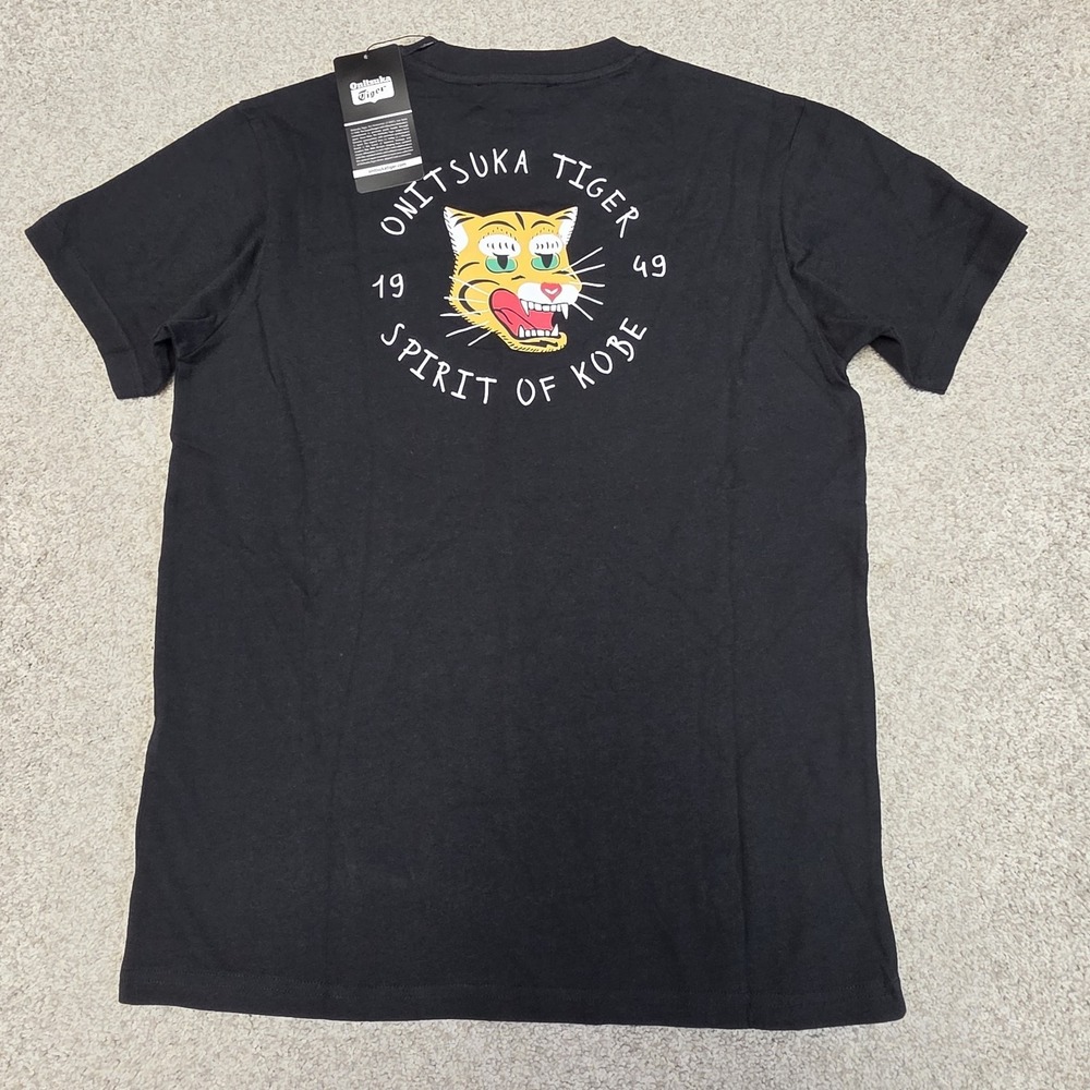 Onitsuka Tiger ASICS Mens Black Graphic Tee Tiger 1949 Japanese Size S NWT